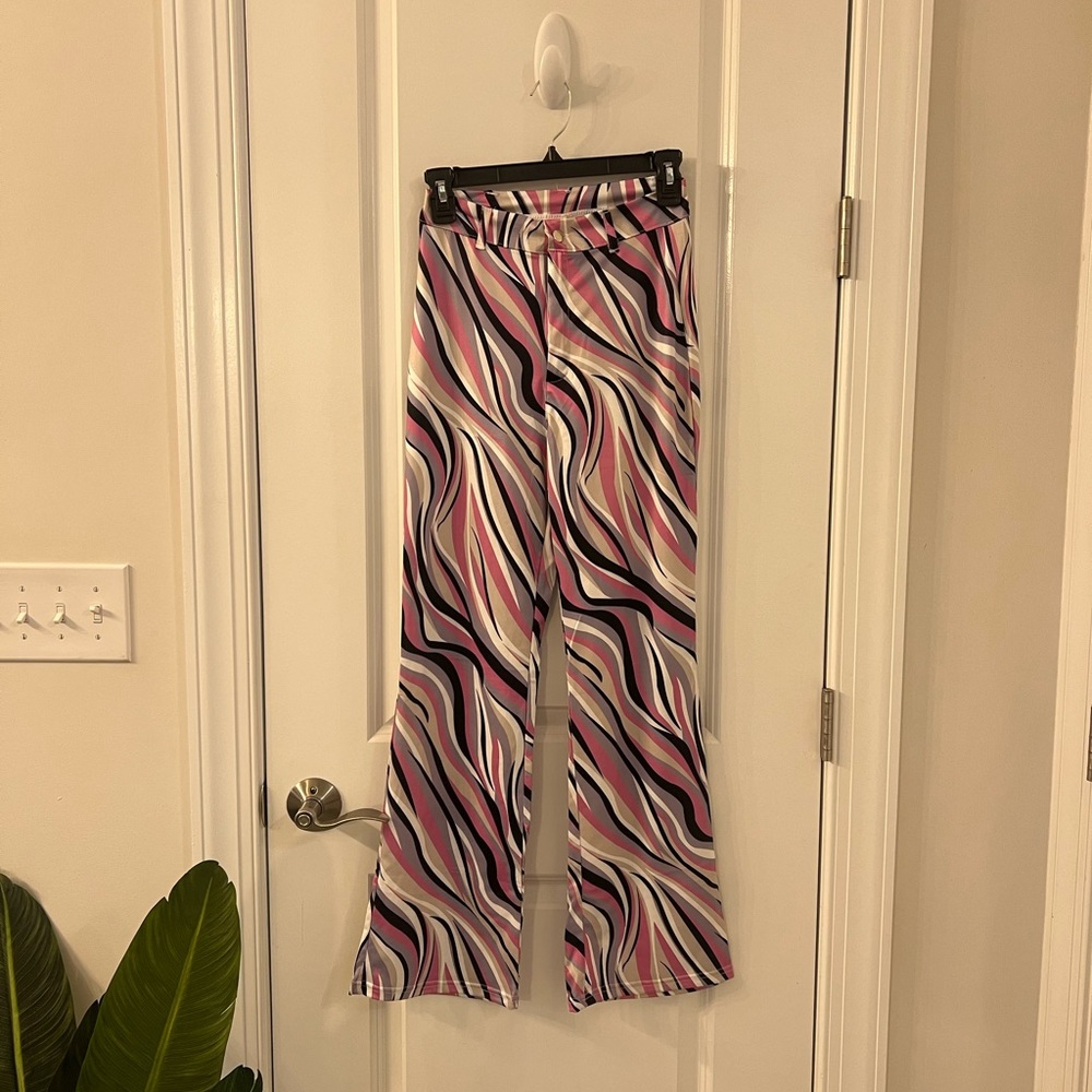 Patterned Flare Pants Brand New
